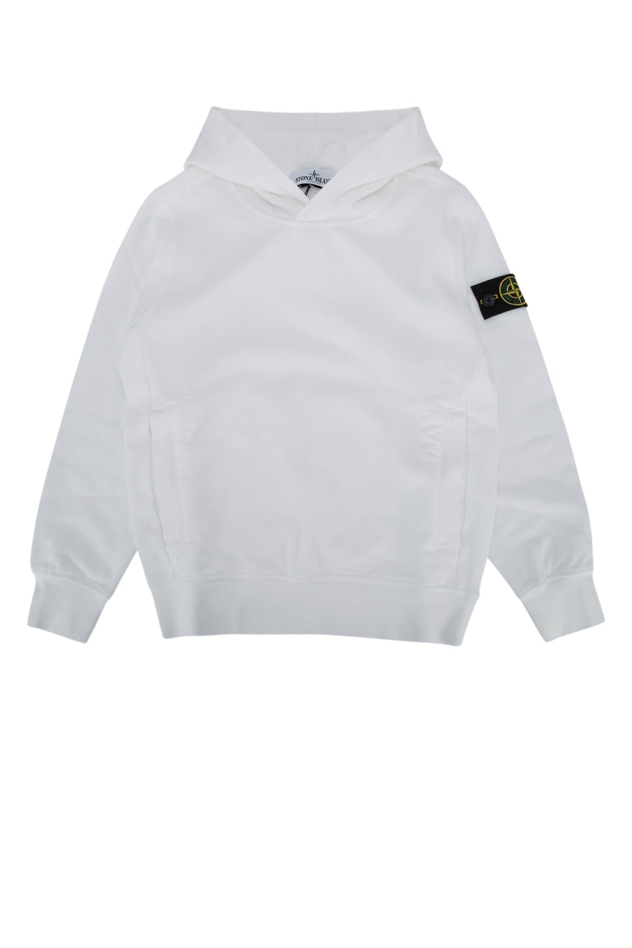 Stone Island Kids Sweater 100% Cotton hoodie in white