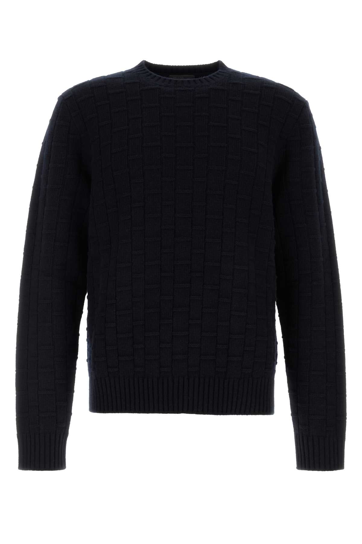 Midnight Blue Wool Blend Sweater Bleu Ws Wv Maglieria