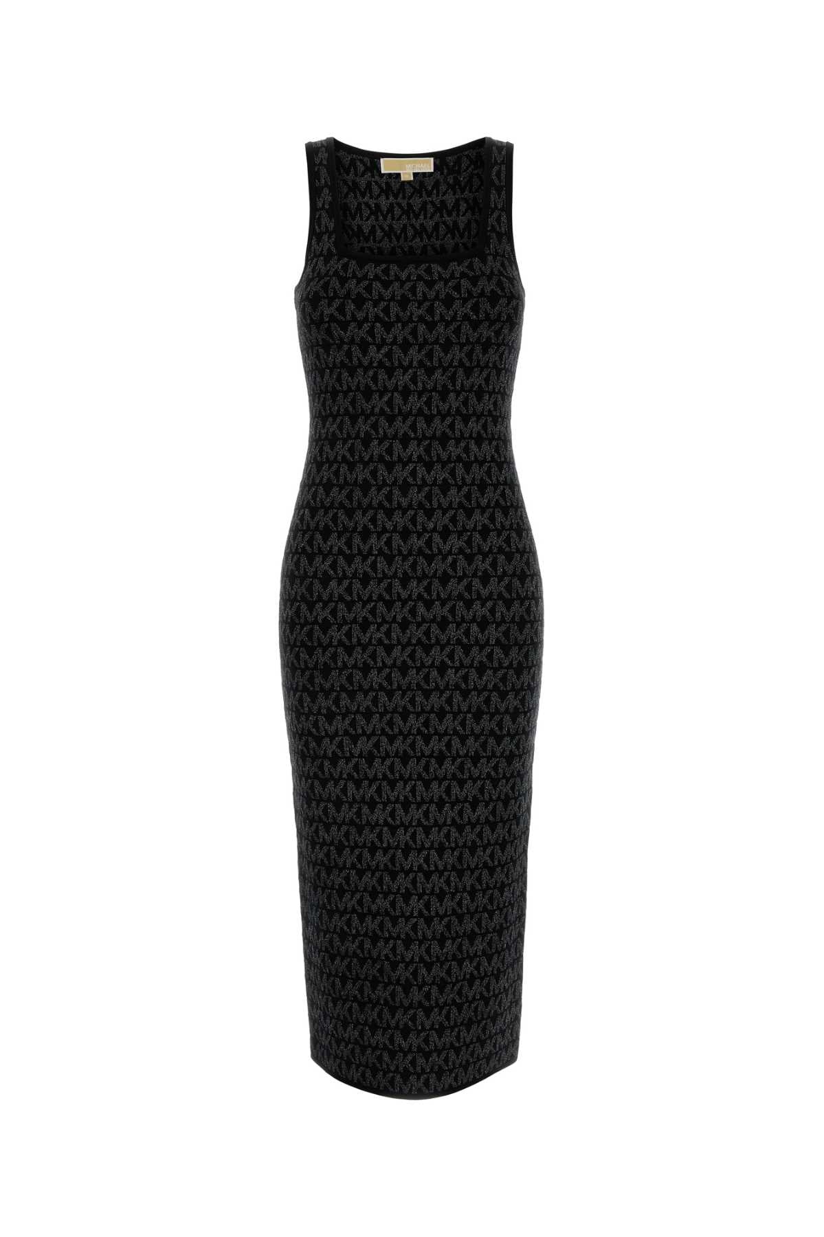 Embroidered Viscose Dress Blacksilver Abiti