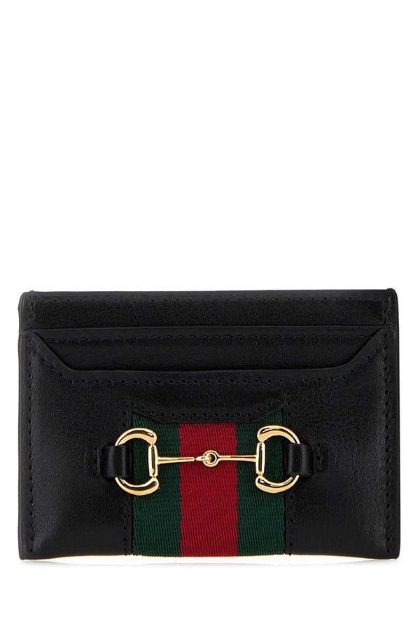 Gucci Exterior: 100% Leather card case in black