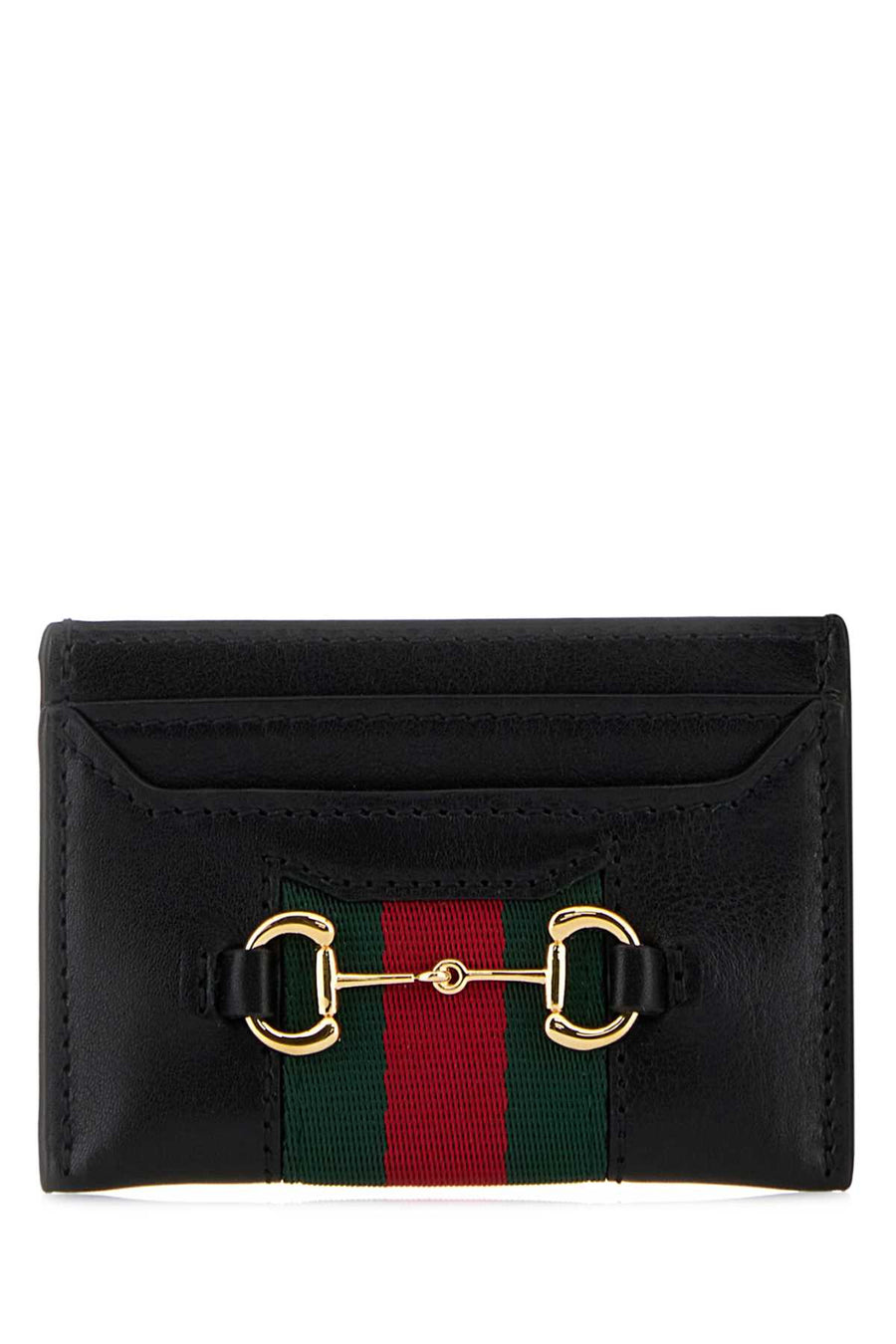 Gucci Exterior: 100% Leather card case in black