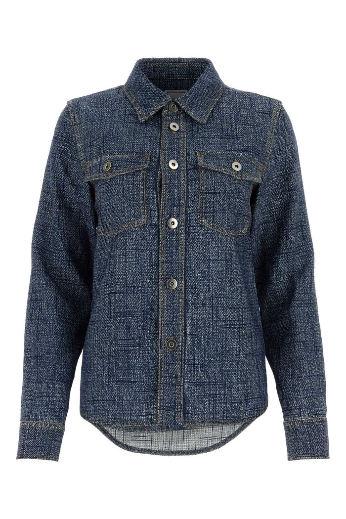 Printed Viscose Blend Shirt Denim Camicie