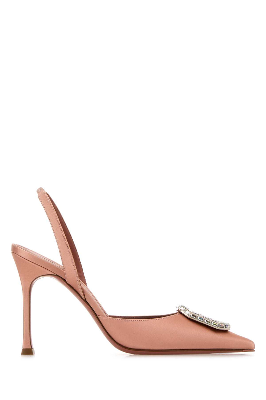 Amina Muaddi Sling Exterior: 100% Fabric; Interior: 100% Leather; Sole: Leather slingback heel in pink
