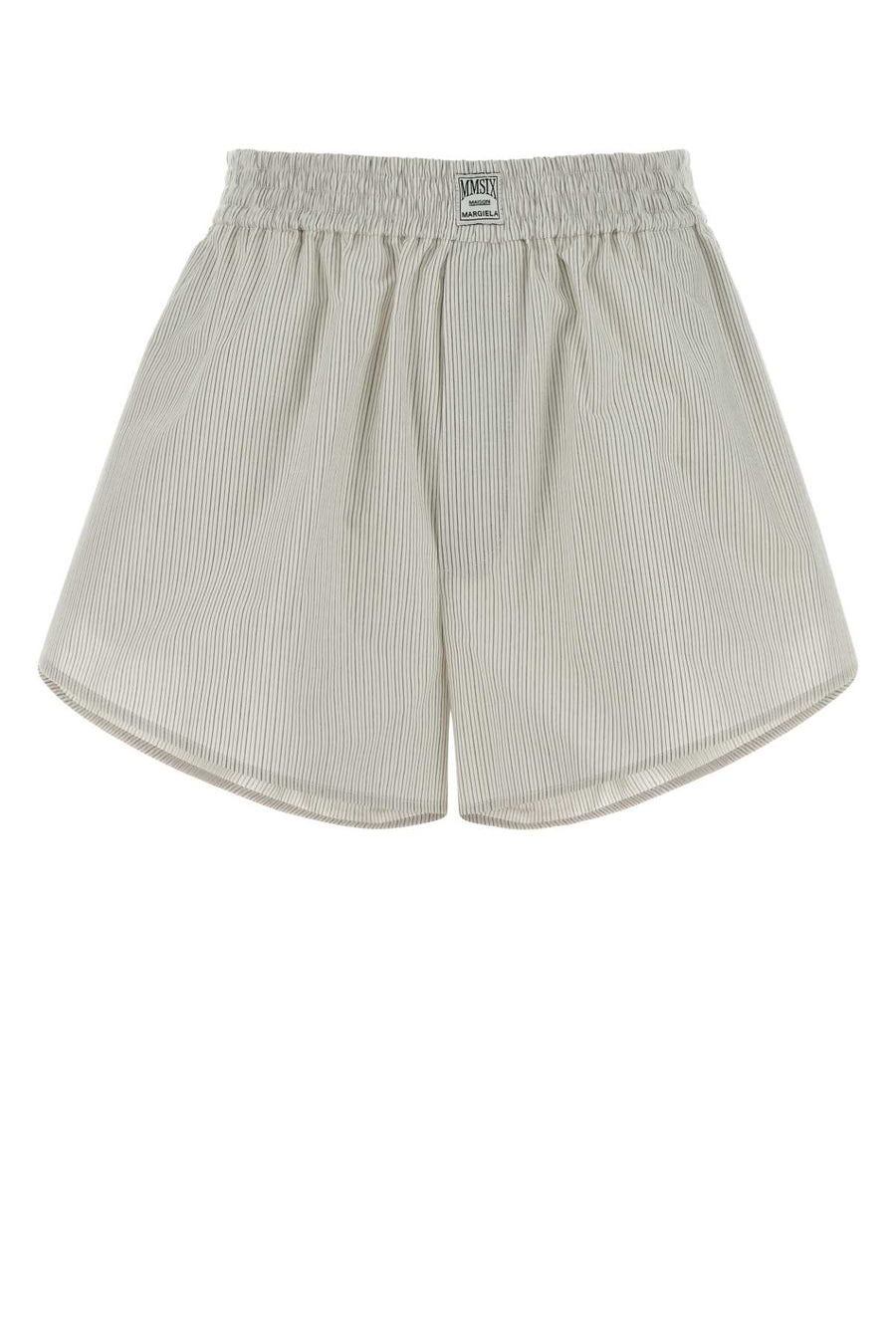 MM6 Maison Margiela Pockets 100% Cotton bermuda shorts in white