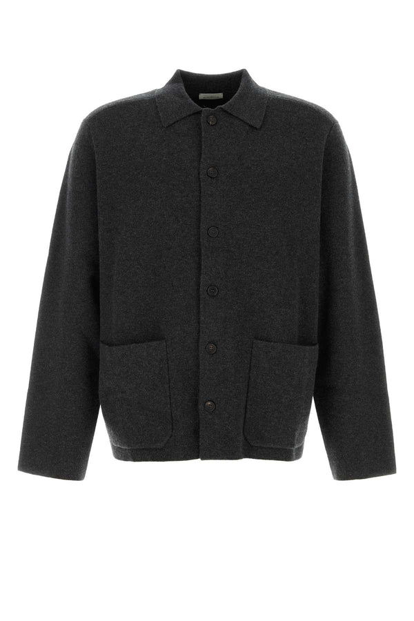 Le Kasha With 100% Organic cashmere cardigan in charcoal
