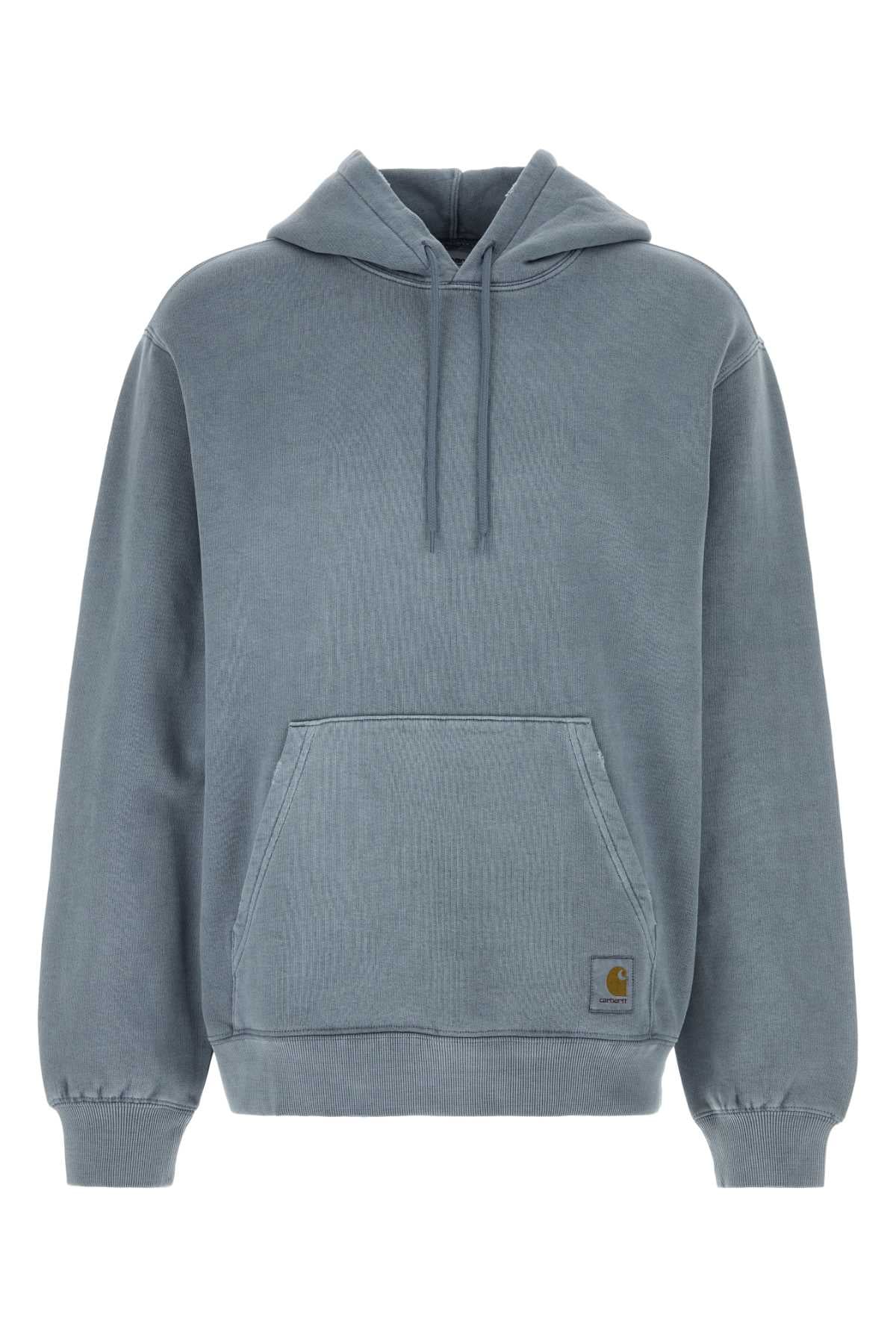Powder Blue Cotton Hooded Torion Sweat Exterior: Felpe