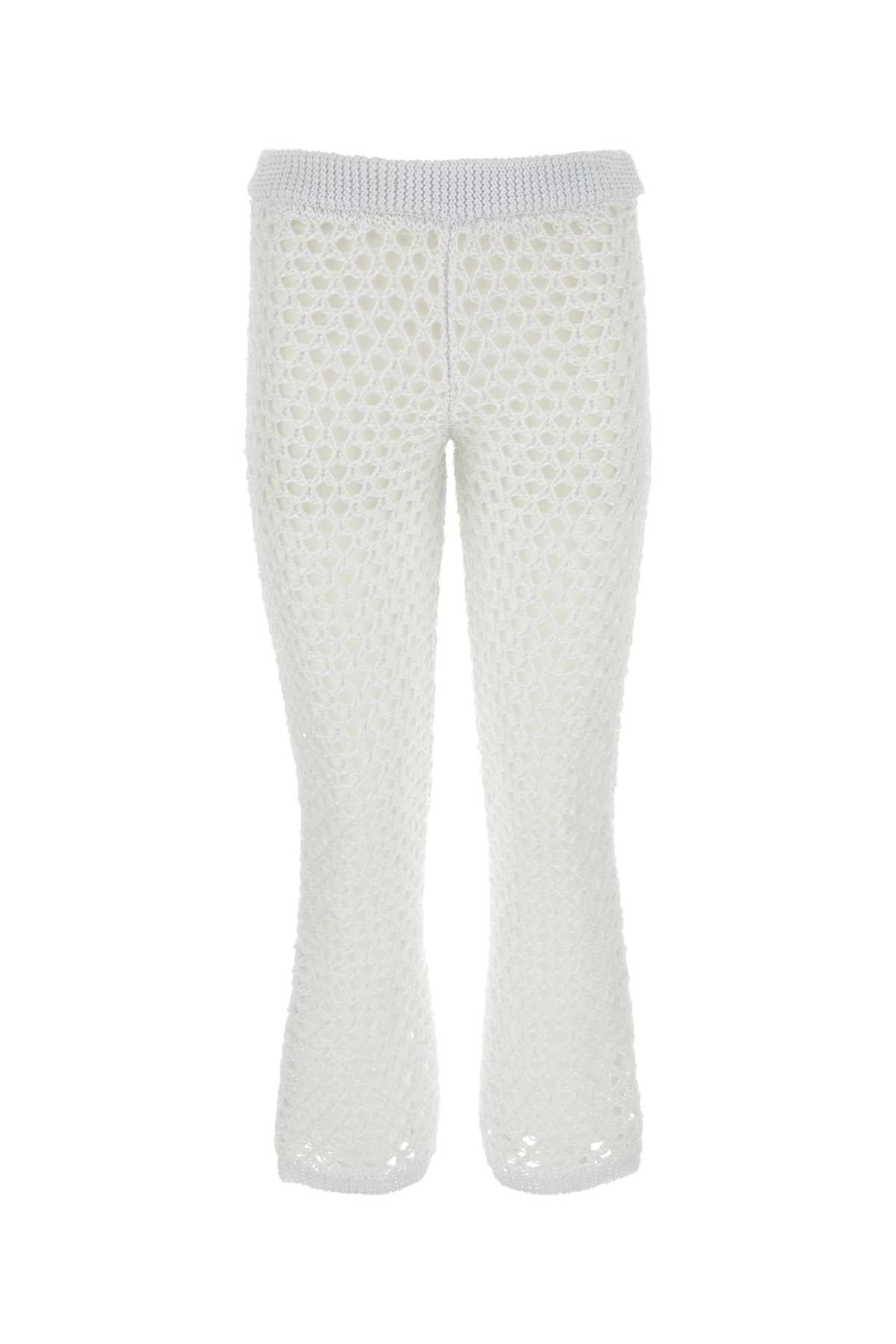 White Mesh Valentino Garavani Escape Pant Bianco Pantaloni