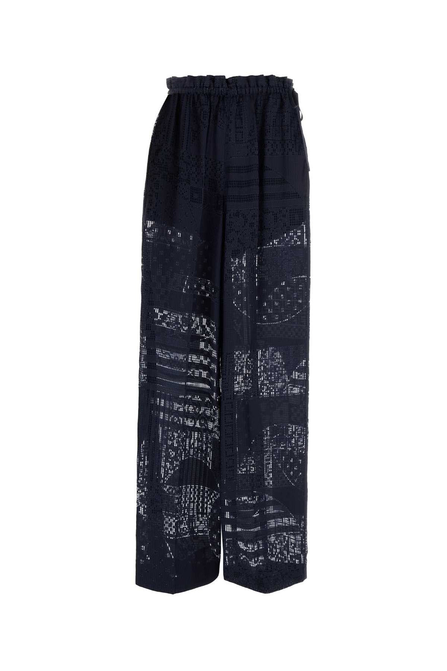 Fendi Patchwork Exterior: 58% Viscose 42% Silk; Lining: 100% Fabric trousers in navy