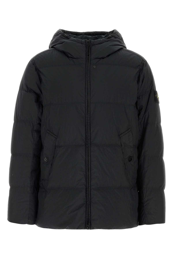 Stone Island Exterior: 100% Nylon; Lining: 100% Nylon; Padding: 80% Down 20% Feather down jacket in black