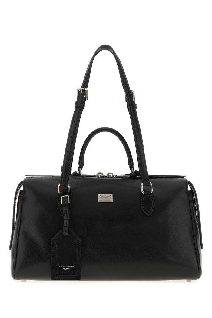 Black Leather Vittoria Handbag Nero Borse A Mano