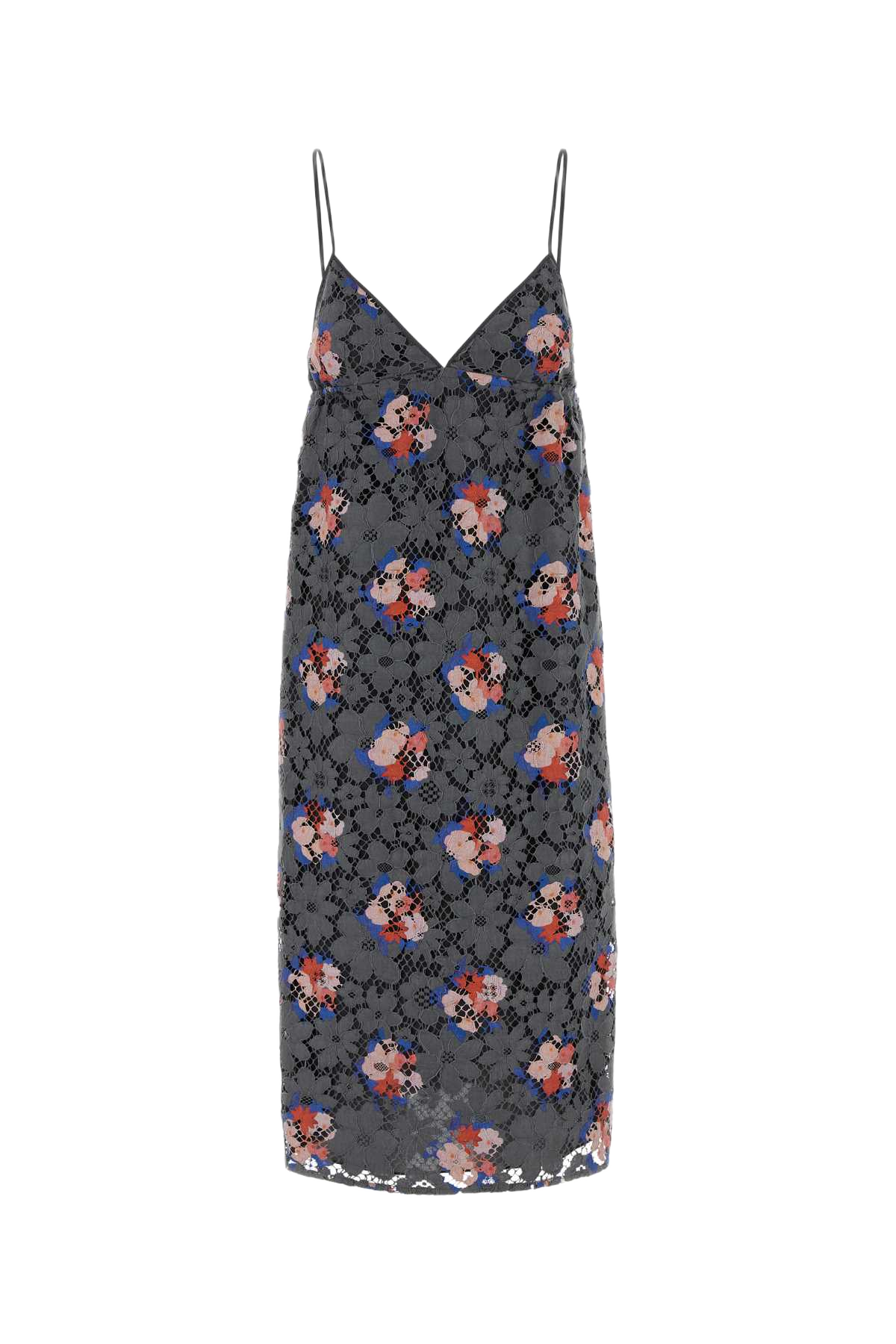 Printed Lace Dress Asfalto-26 Abiti