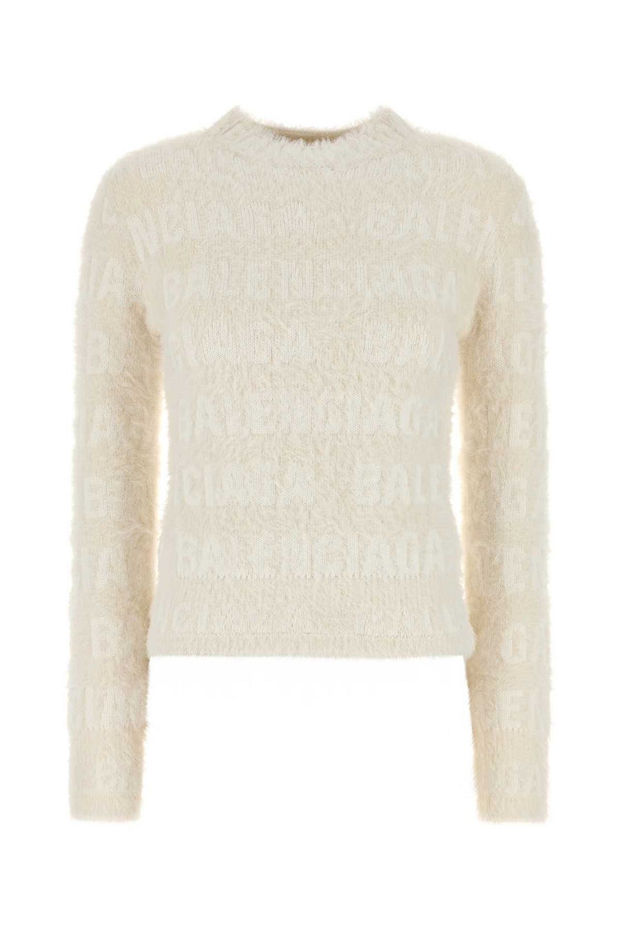 Balenciaga Fitted 50% Wool sweater in white