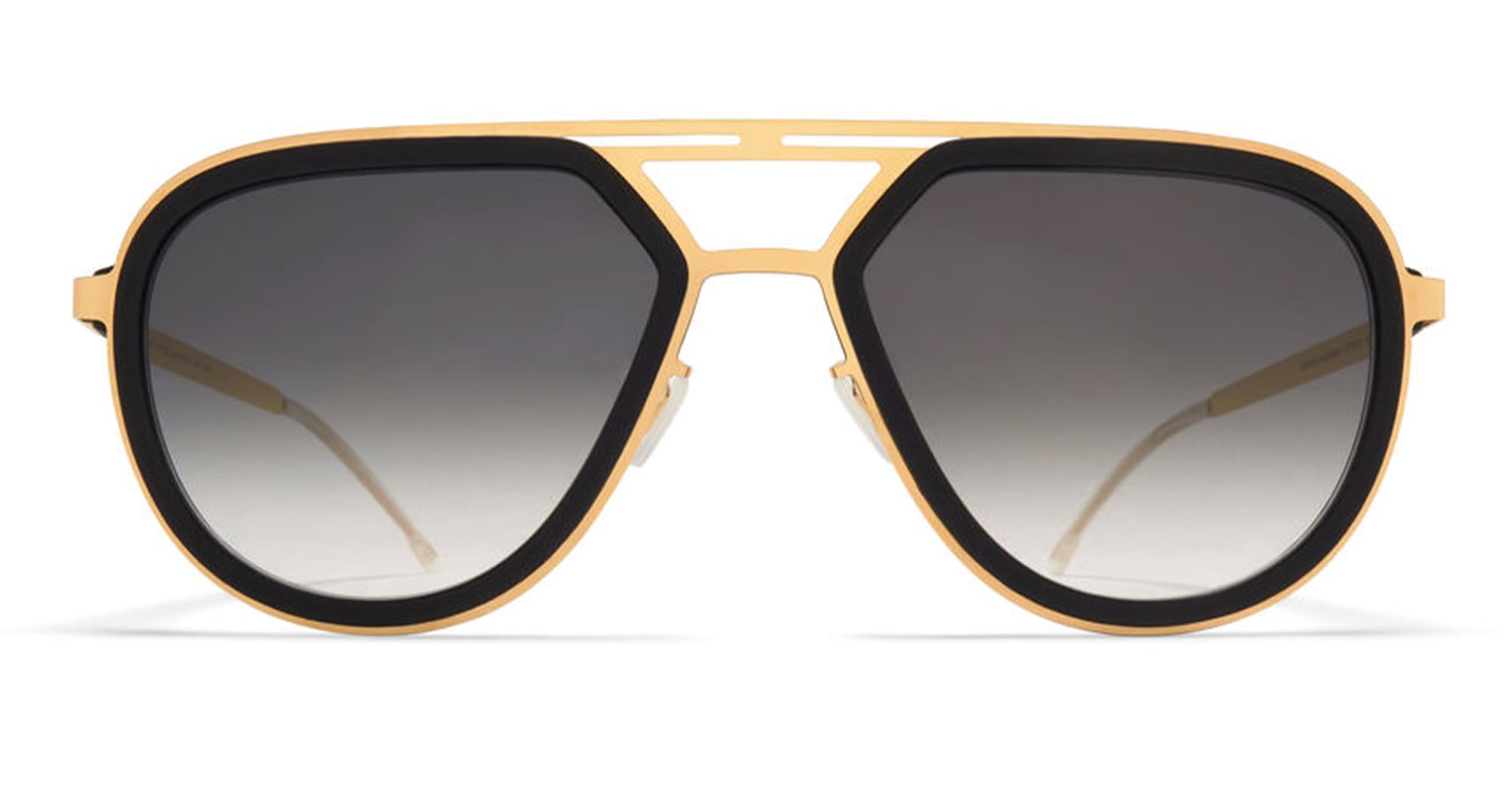 Cypress - Mh7 Pitch Black Glossy Gold Stainless Steel Sunglasses