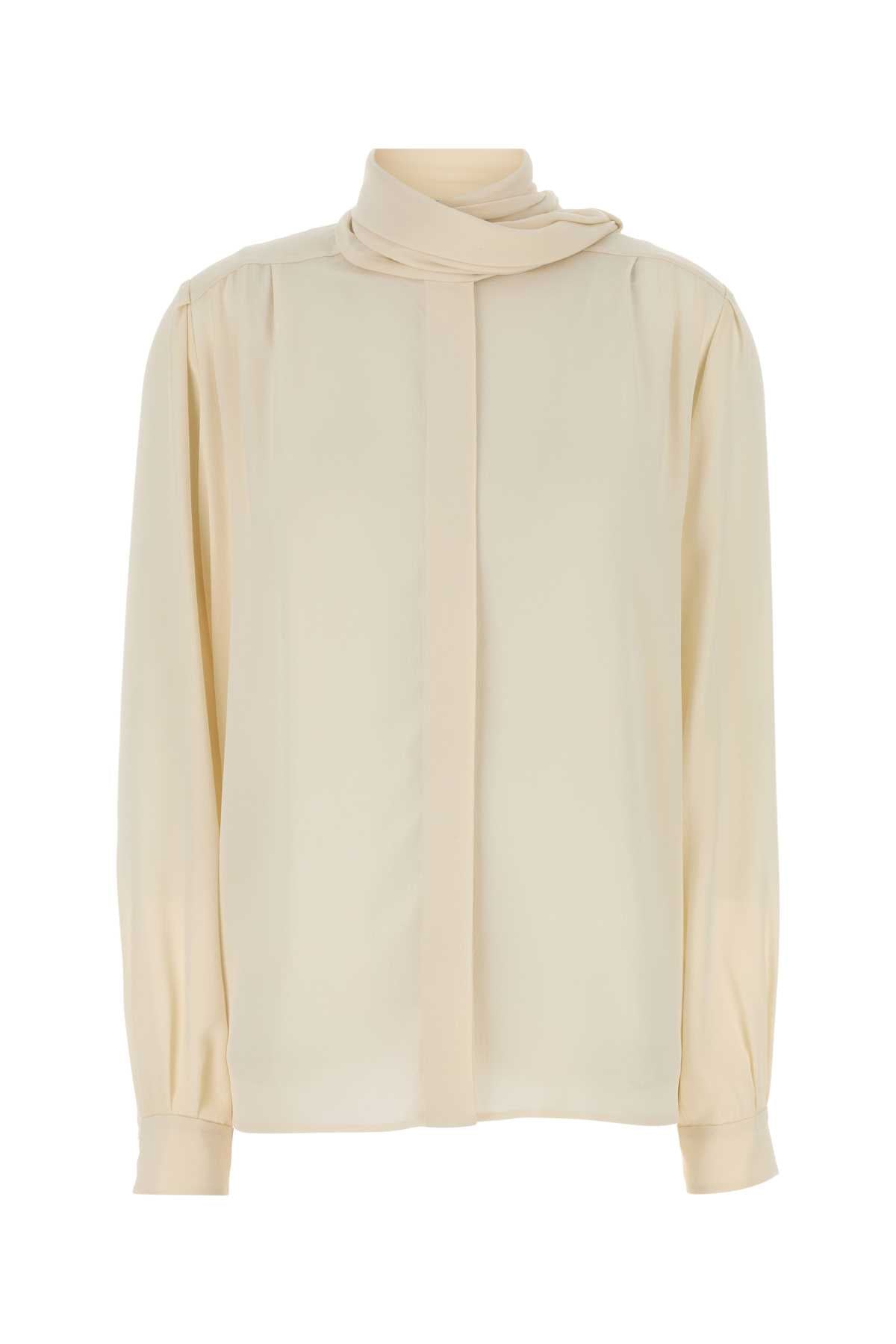 Ivory Silk Shirt Avorio Exterior: Camicie