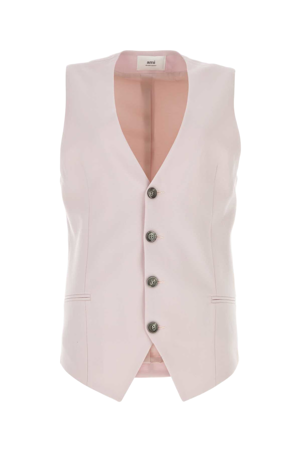 Pink Wool Vest Powderpink Giacche E Gilet
