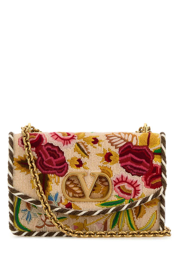 Valentino Garavani Vain Exterior: 100% Fabric shoulder bag in beige