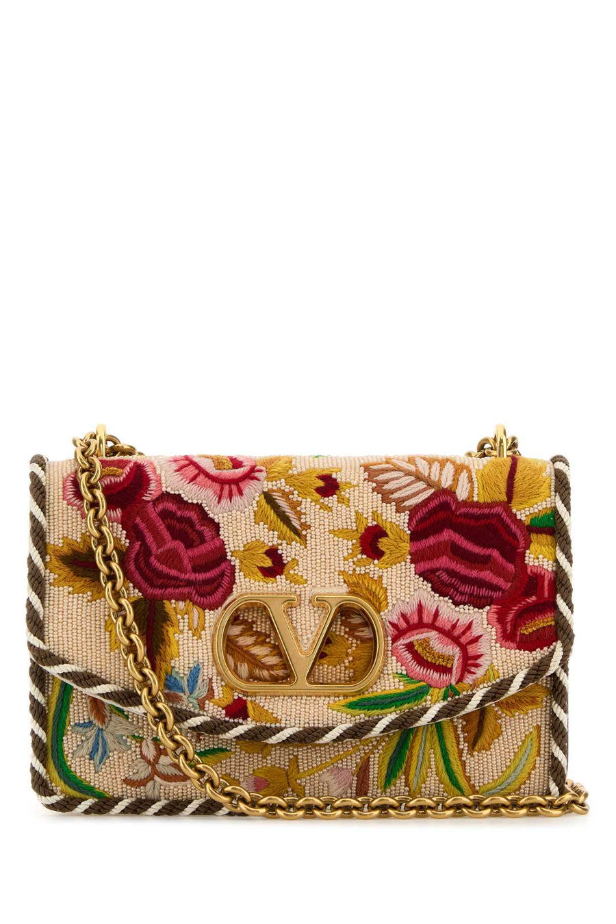 Valentino Garavani Vain Exterior: 100% Fabric shoulder bag in beige