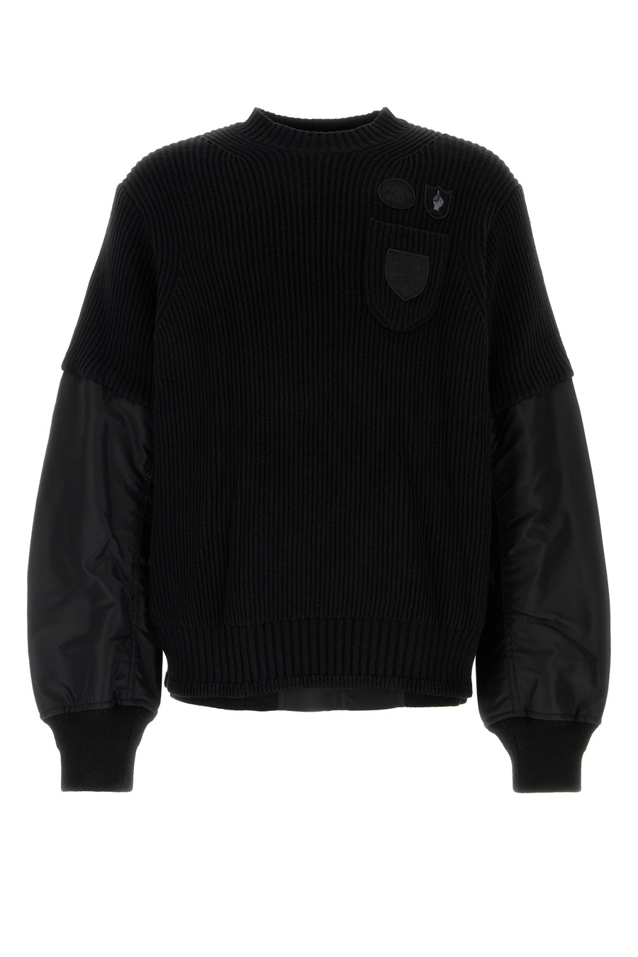 Sacai Cotton 86% sweater in black