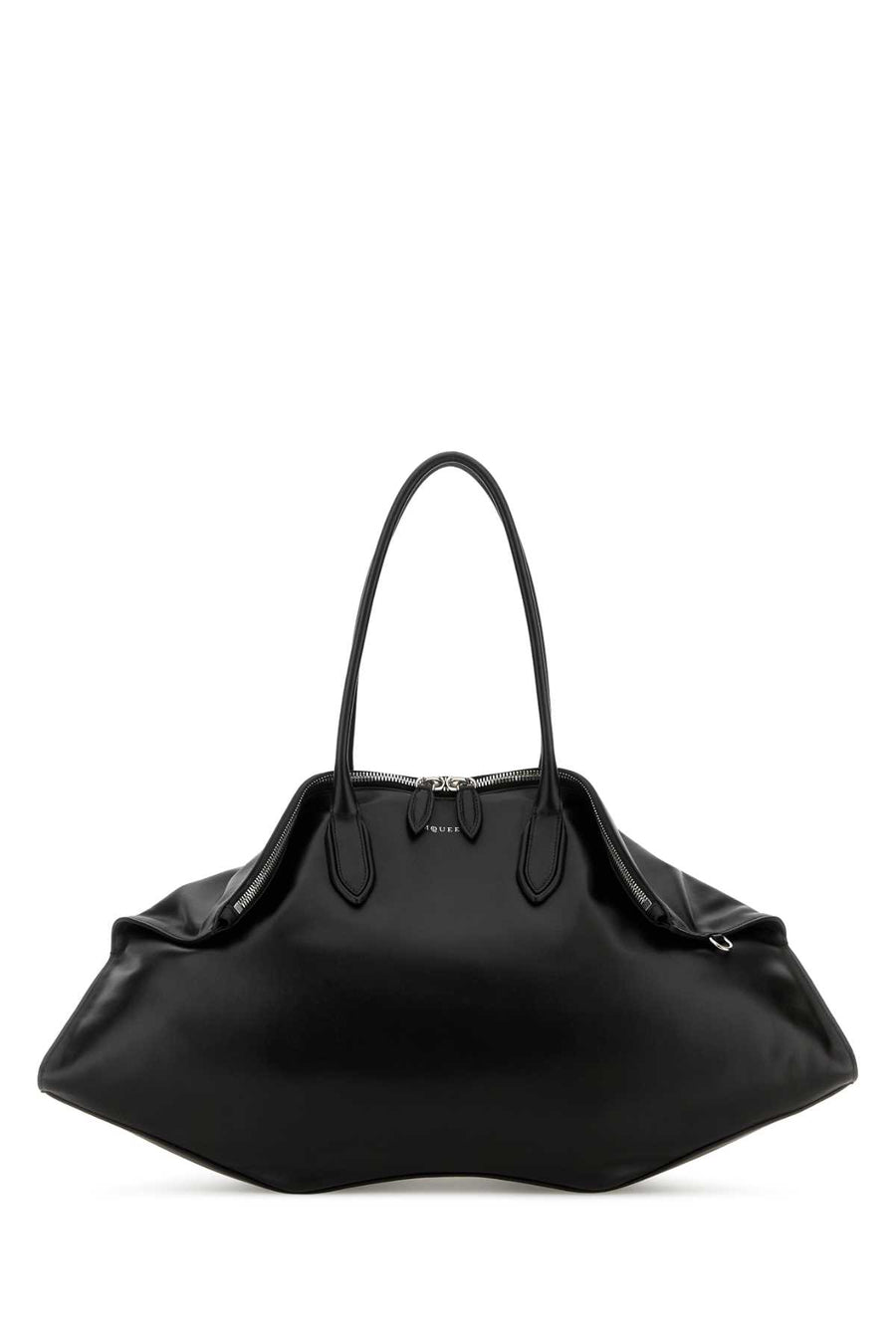 Alexander McQueen Exterior: 100% Calf Lining: 100% Fabric Finishing: Silver metal shoulder bag in black