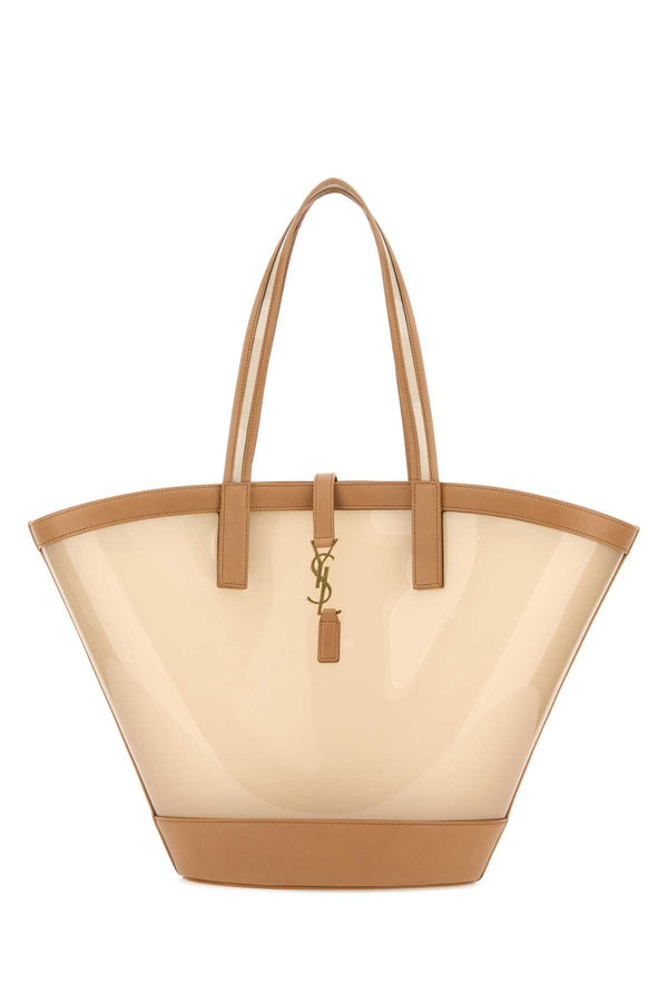 Saint Laurent Exterior: 100% Polyurethane tote bag in beige