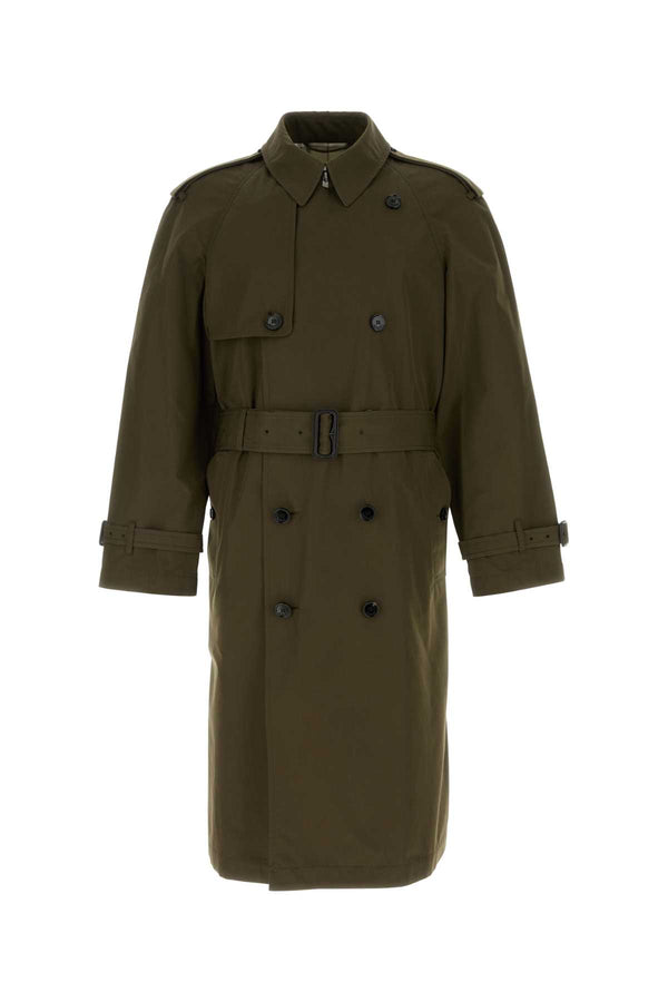 Burberry 100% Cotton trench coat in green