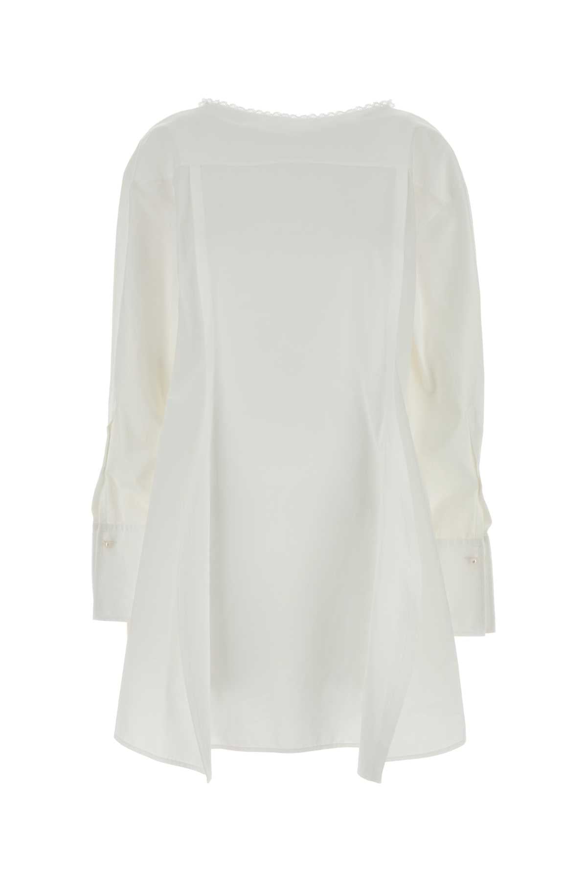 White Poplin Esperanto Mini Dress Exterior: Cotton Abiti