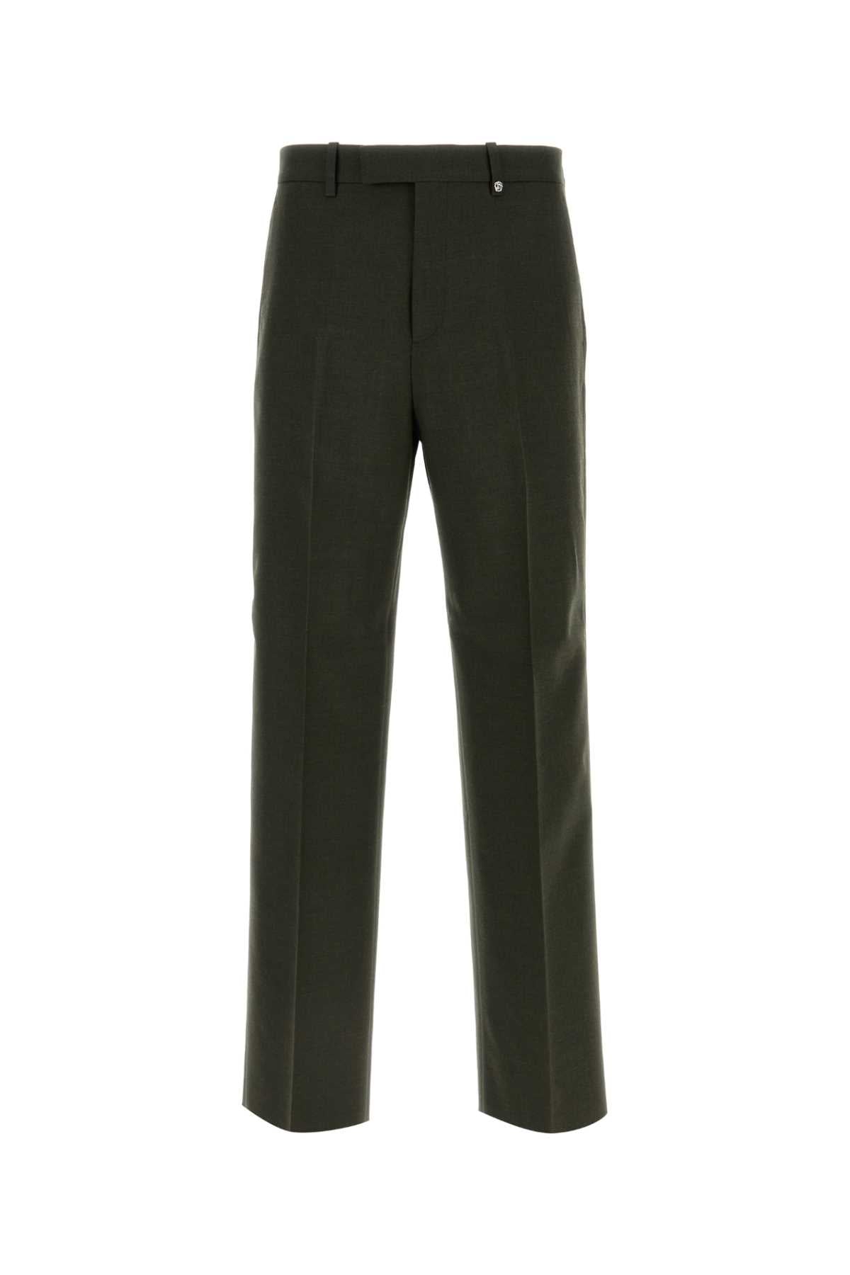 Bottle Green Wool Pant Glen Exterior: Pantaloni