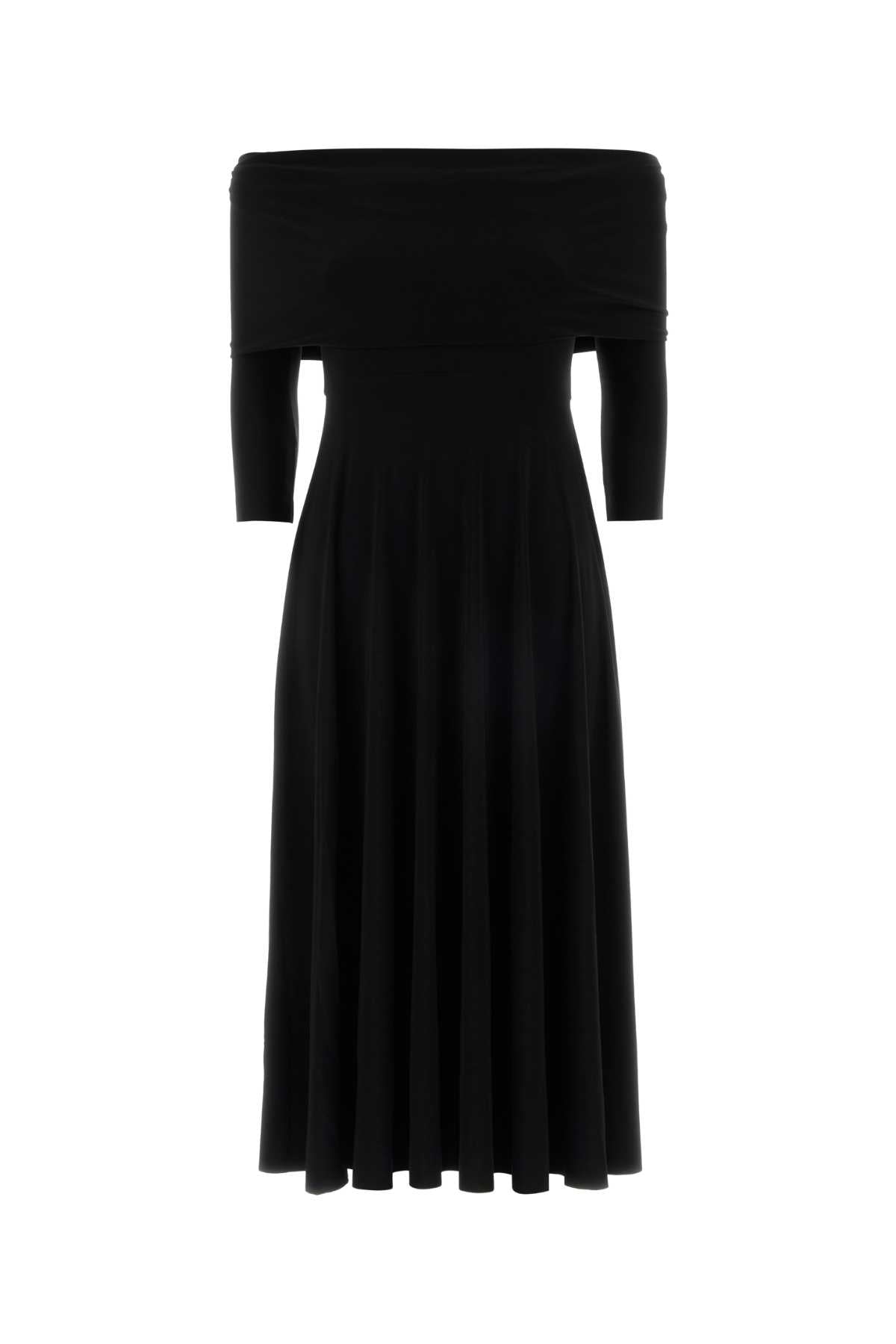 Black Jersey Dress Exterior: Polyester Elastane Abiti