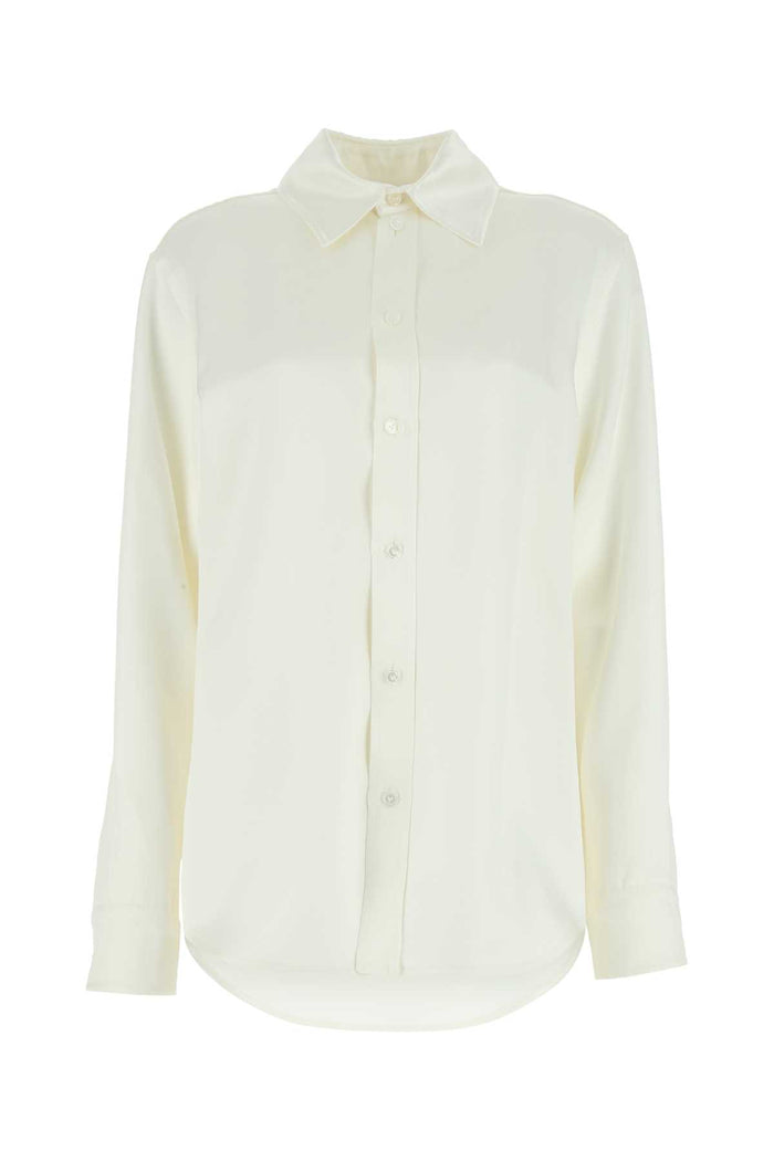 Ivory Satin Shirt 9071 Exterior: Viscose Silk Camicie