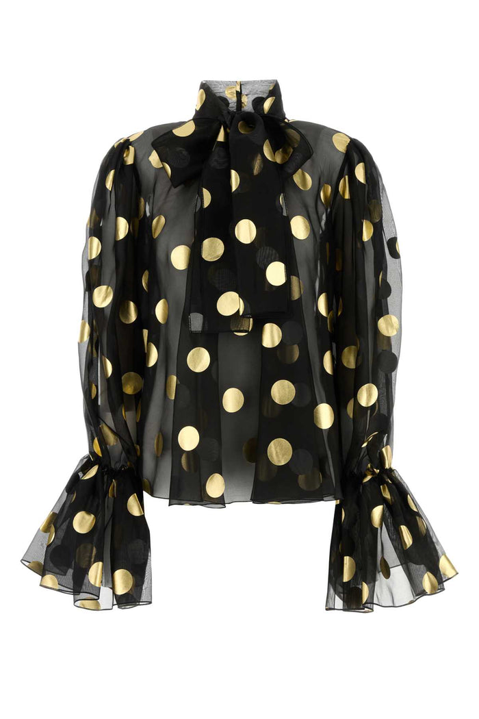 Printed Organza Blouse Poisorofdonero Exterior: Silk Maglie