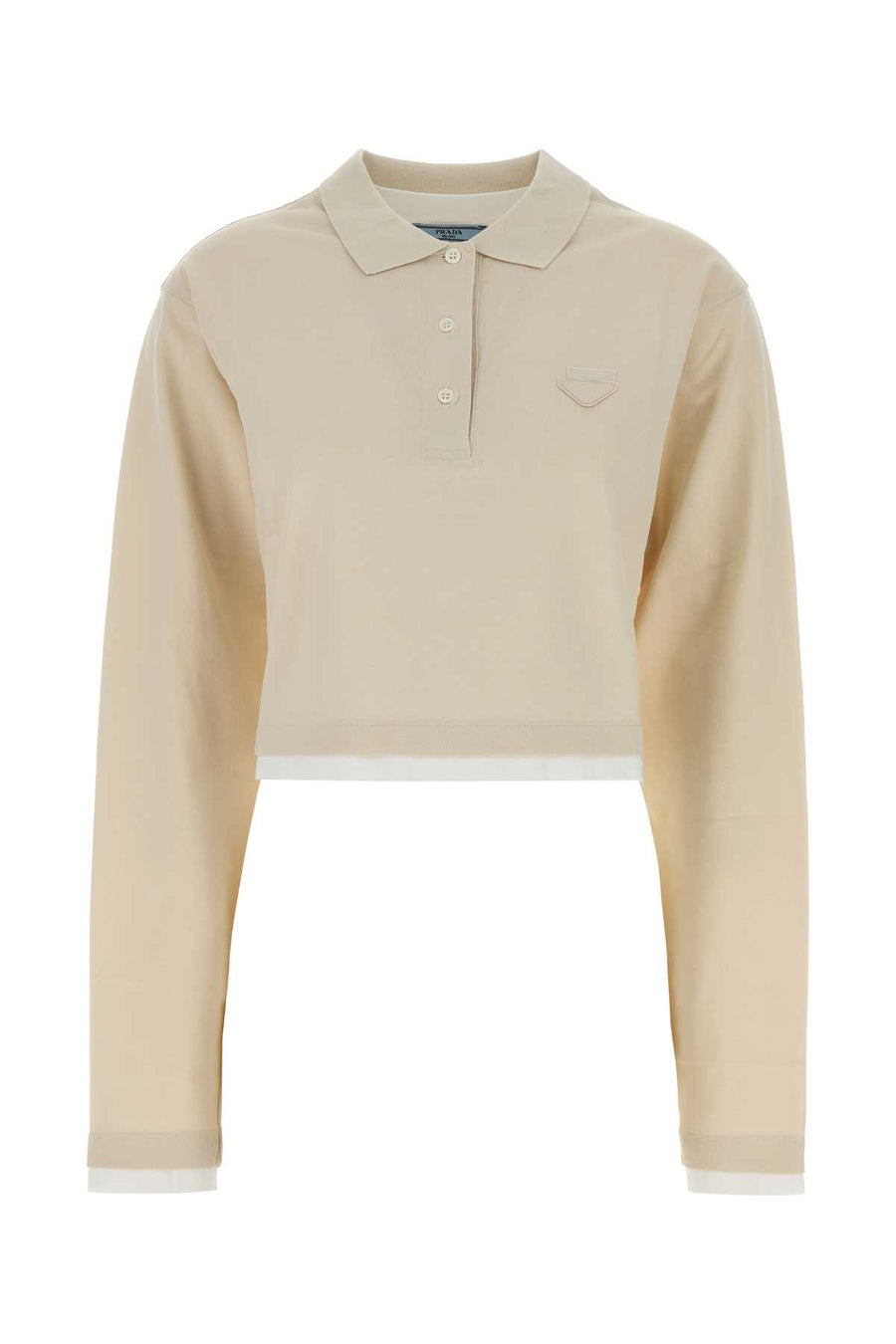 Prada 100% Cotton polo shirt in beige