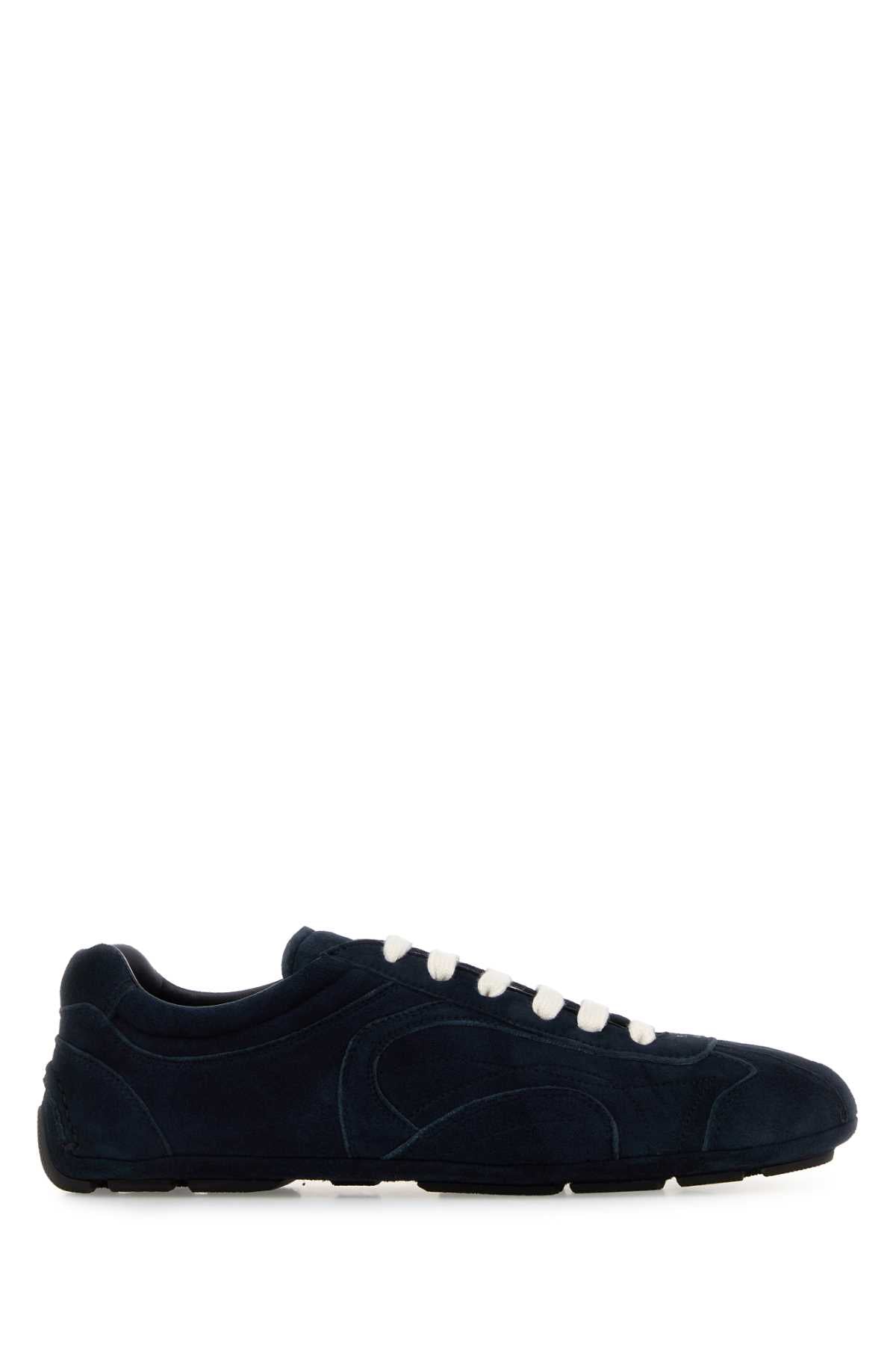 Dark Blue Suede Montecarlo Sneakers Bleu