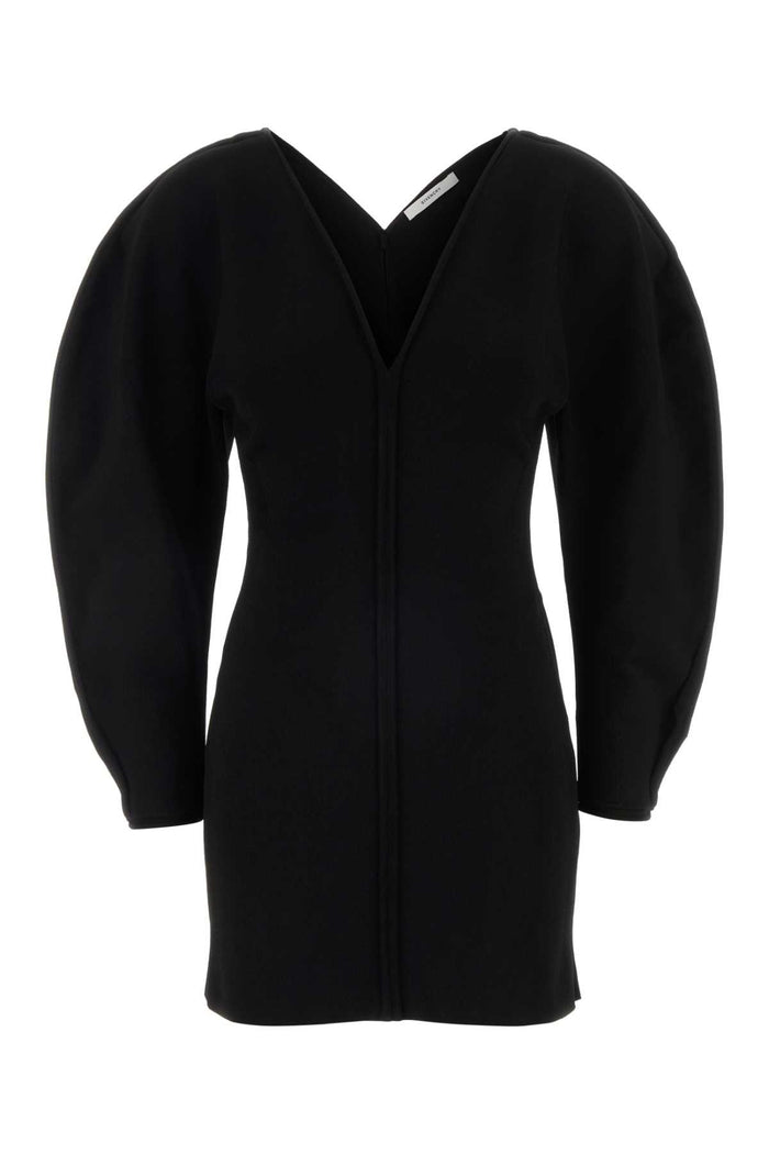 Black Stretch Viscose Blend Cocoon Mini Dress Abiti