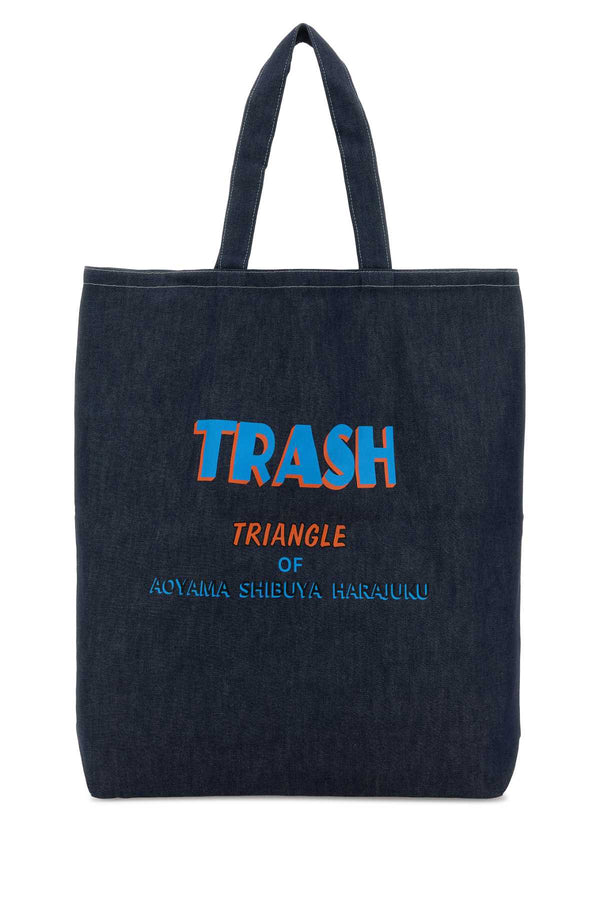 Needles 100% Fabric (Denim) tote bag in navy