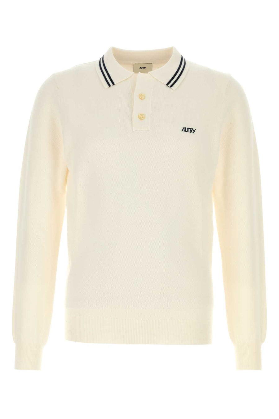 Autry Wool 50% Merino Wool polo shirt in cream