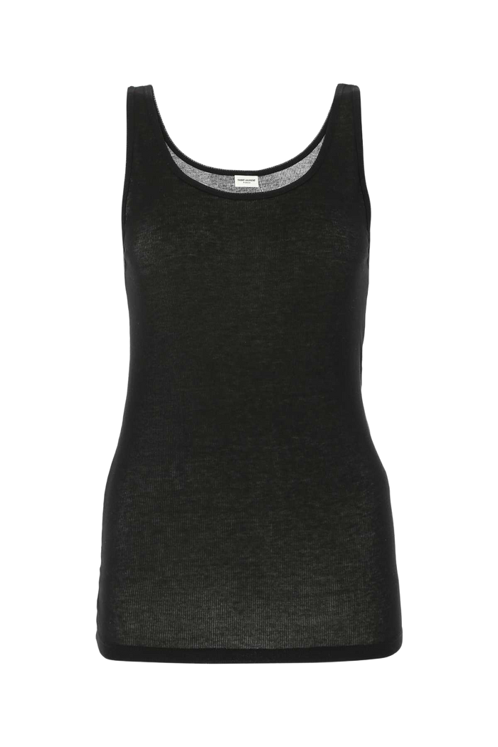 Black Modal Blend Tank Top 1000 Exterior: Cotton T-shirt