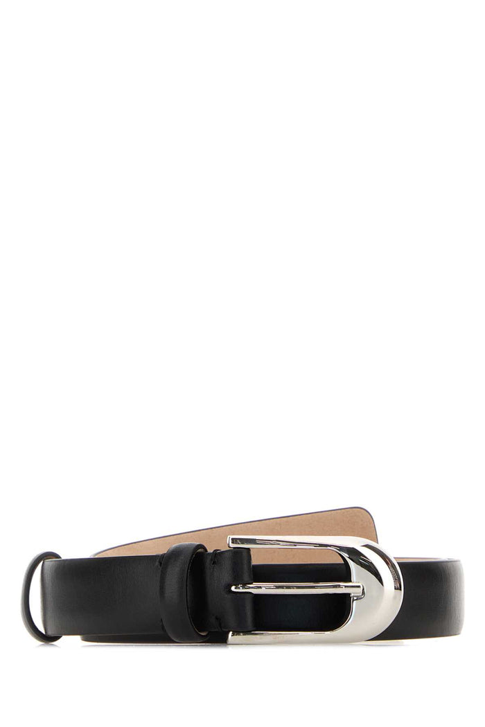 Black Leather Belt Cinture