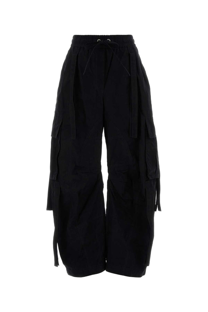 Black Cotton Blend Cargo Pant Nero Pantaloni