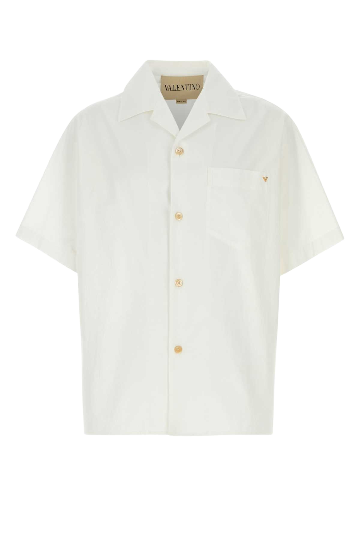 White Poplin Shirt Bianco Cotton Camicie