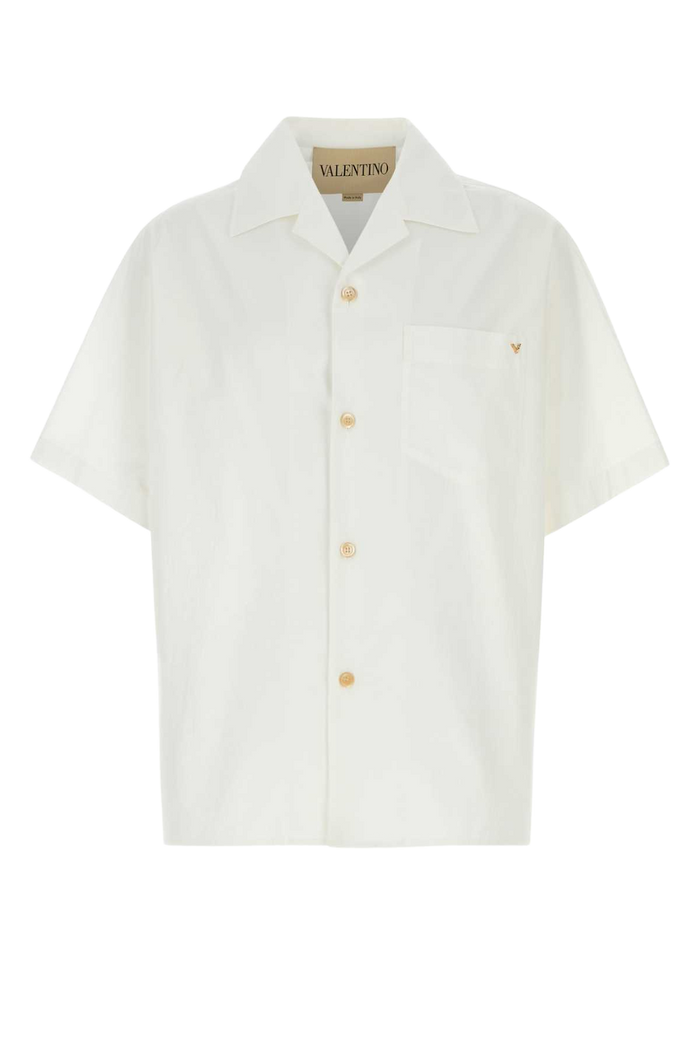 White Poplin Shirt Bianco Cotton Camicie