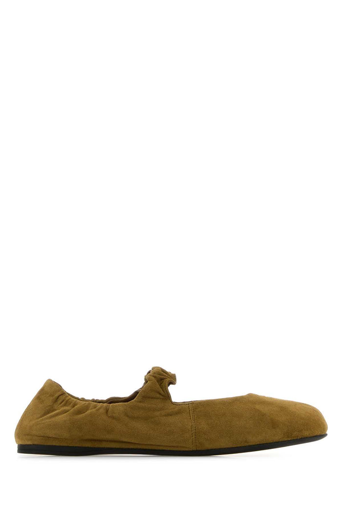 Olive Green Suede Ballerinas Oliva Ballerine