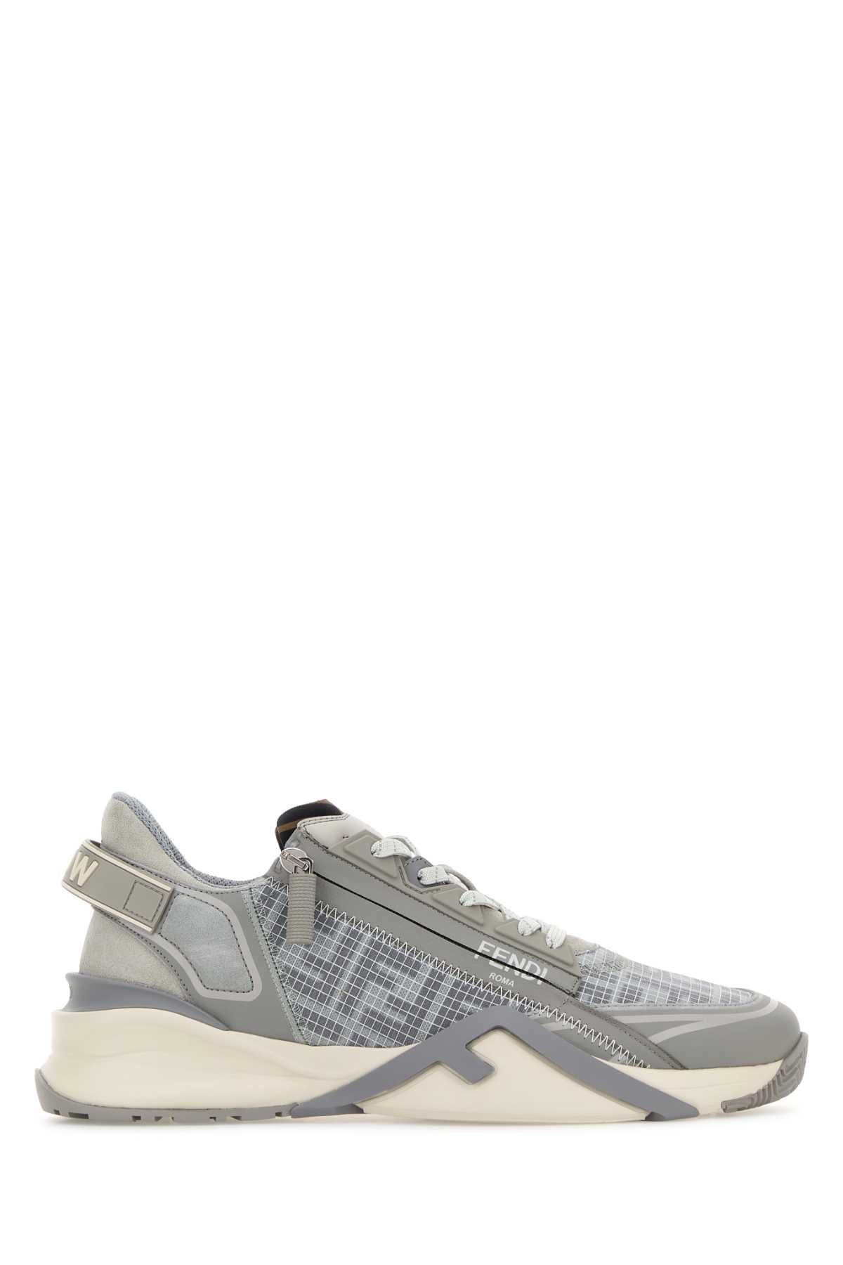 Grey Fabric Fendi Flow Sneakers Gray+ston+elep Ghiac