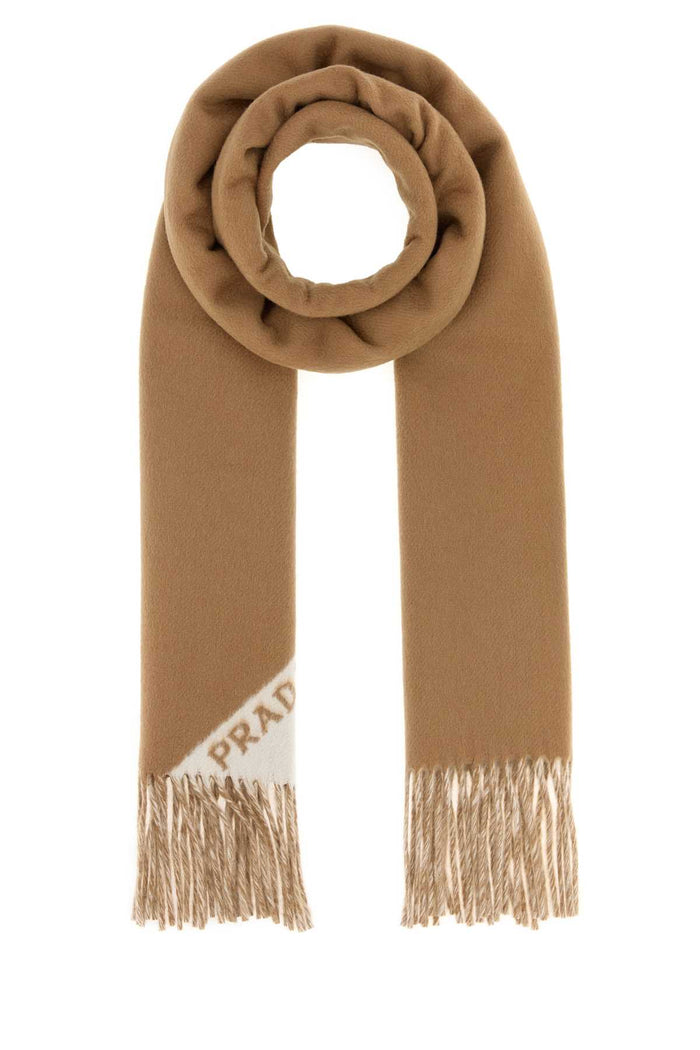 Camel Cashmere Scarf Cammello+talco Exterior: Sciarpe E Foulard