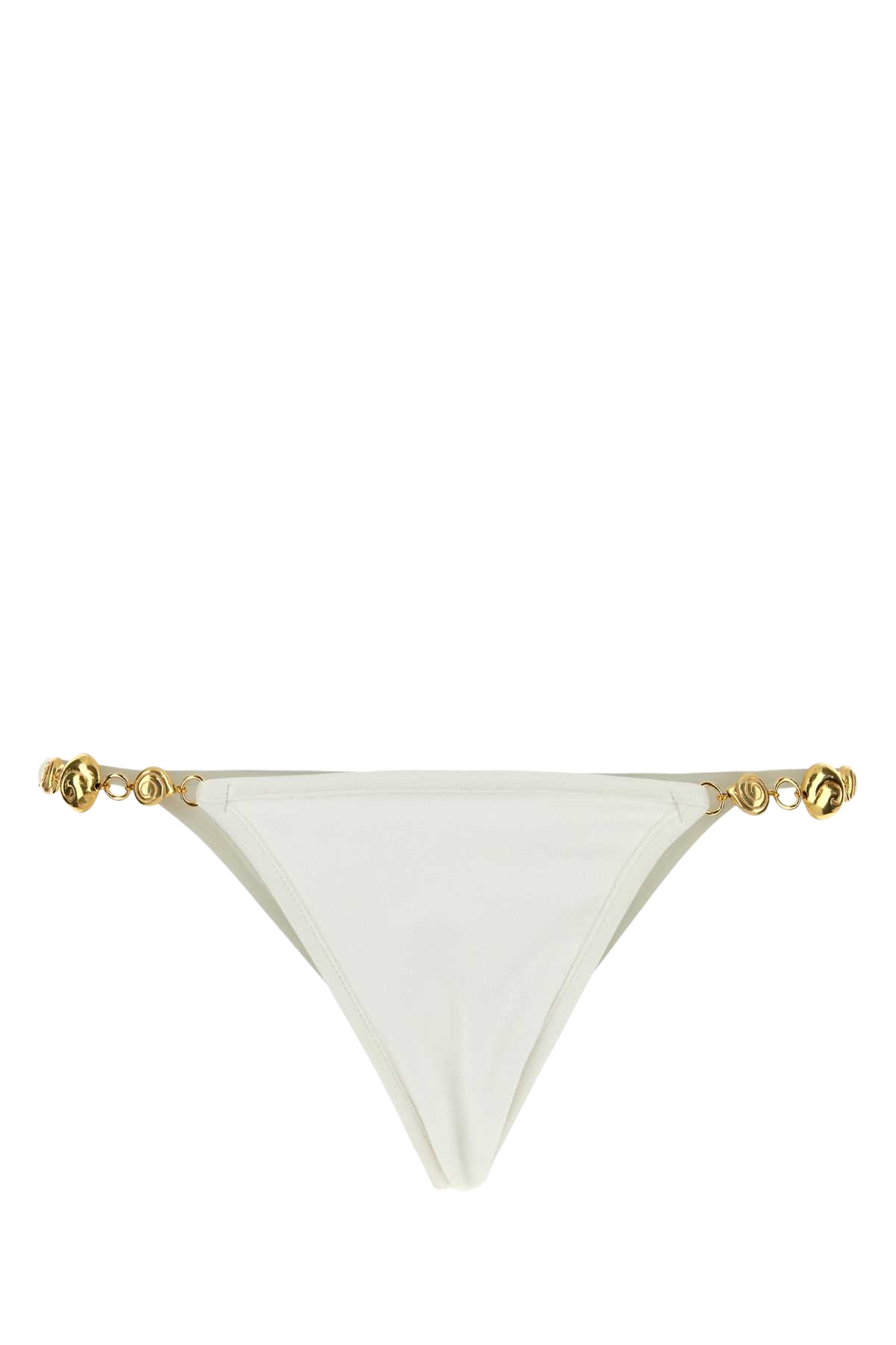 White Stretch Jersey Splash Bikini Bottom Whitesuede Costumi Da Bagno