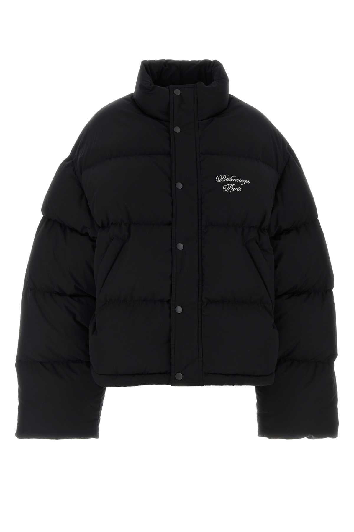 Black Cotton Blend Down Jacket Giubbini