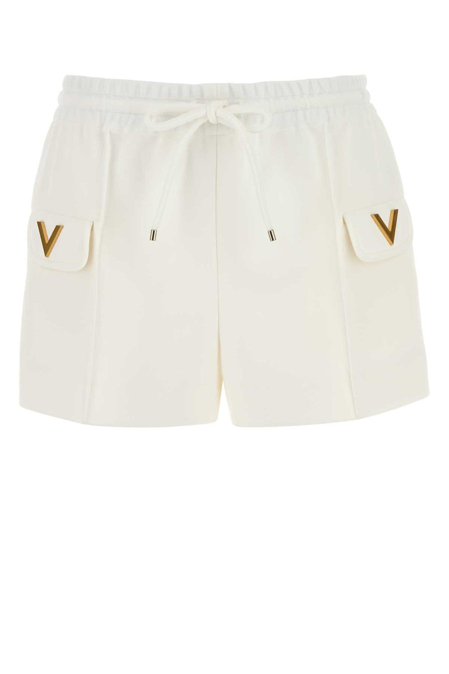 Valentino Garavani Solid 90% Polyester bermuda shorts in white