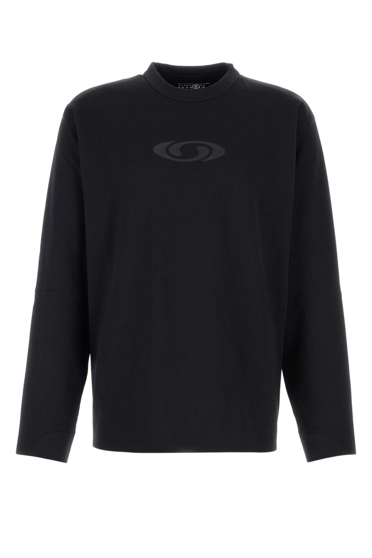 Black Polyester Mm6 X Salomon T-Shirt Exterior: Maglie
