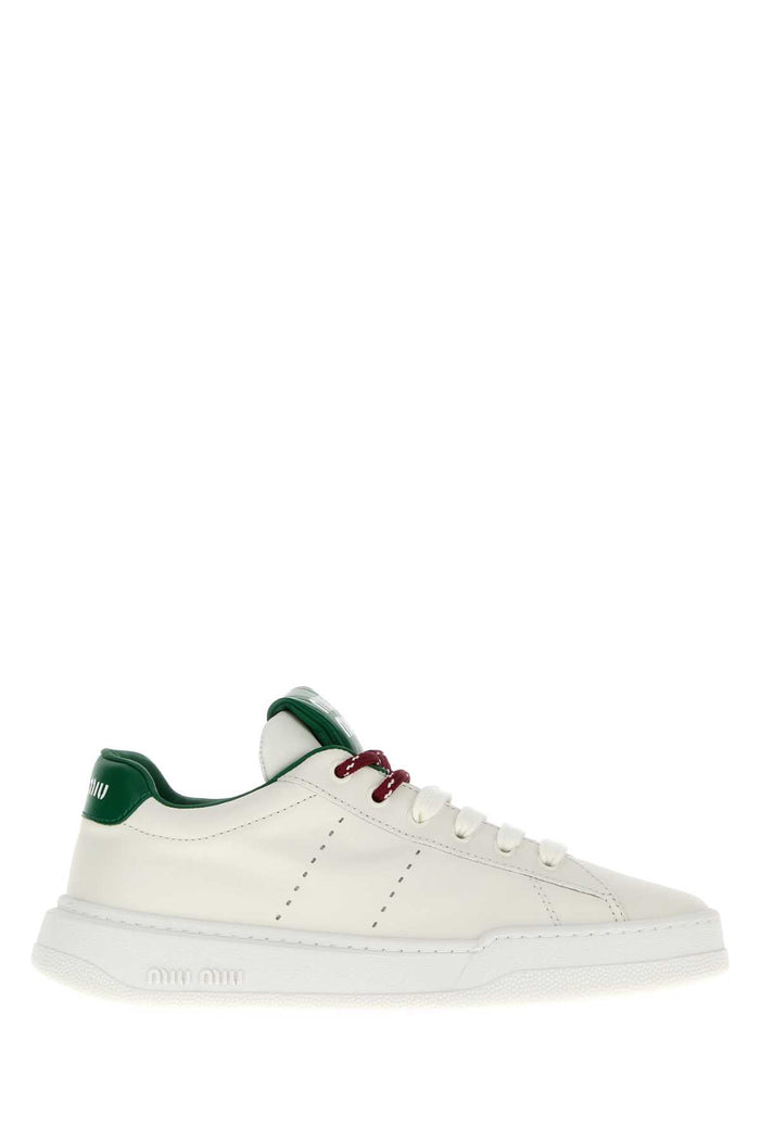 White Leather Sneakers Biancoverde Calfleather