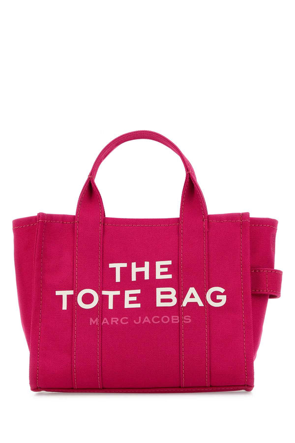 Marc Jacobs Mano 100% Cotton; Silver metal finishing tote bag in pink