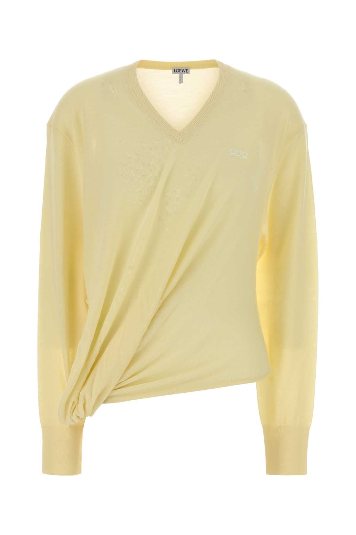 Yellow Wool Blend Sweater Light Exterior: Nylon Maglieria